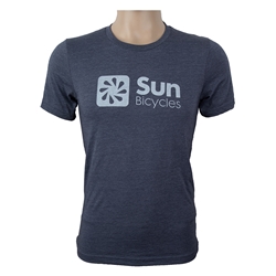 CLOTHING T-SHIRT SUN LOGO UNISEX SM HEATHER NAVY 