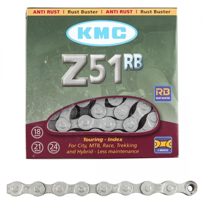CHAIN KMC Z8.1 RB INDEX 6/7/8s RUST BUSTER SL 116L 